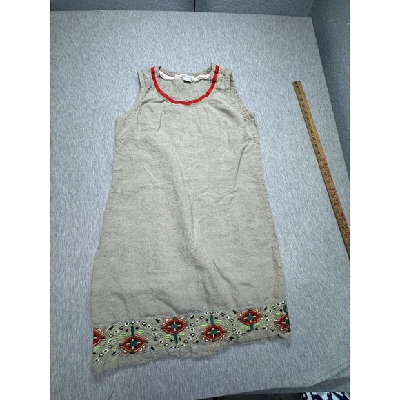 MFA Boston Women’s‎ Linen Embroidered Floral Dress Size - Picture 1 of 7